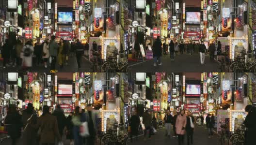 延时:日本东京歌舞伎町新宿的夜生活区高清在线视频素材下载