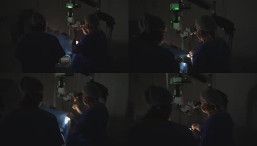 在医院给病人做眼科手术的医生高清在线视频素材下载