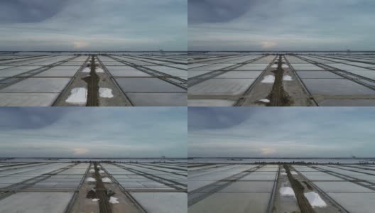 鸟瞰图莺歌海盐场，海南省，中国高清在线视频素材下载
