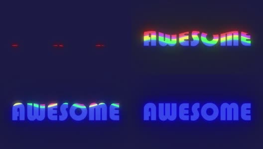 单词“awesome”在黑暗背景下的4k视频片段高清在线视频素材下载