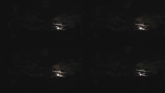 满月投光在多云的夜空高清在线视频素材下载