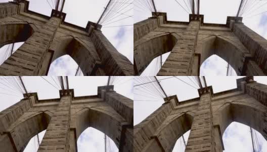 从布鲁克林大桥眺望曼哈顿天际线高清在线视频素材下载