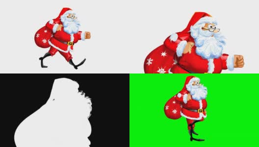 圣诞老人走路循环动画(全高清)高清在线视频素材下载