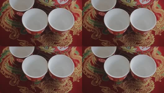 中国婚礼用茶壶。高清在线视频素材下载
