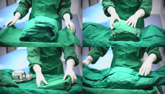 4K:手术室护士使用医疗器械、手术和急救概念的特写高清在线视频素材下载