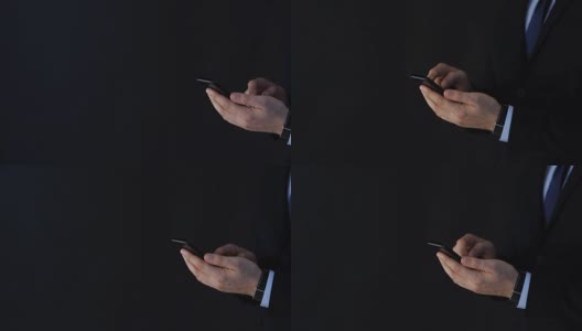 商人手触屏智能手机高清在线视频素材下载