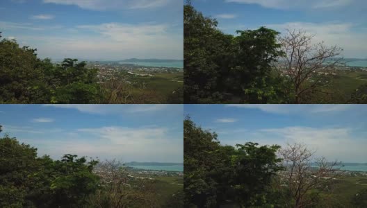 白天普吉岛镇岛大佛山空中海岸线全景4k泰国高清在线视频素材下载