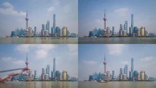 上海- 2017年3月:2017年3月在中国上海观看上海浦东的时光流逝。高清在线视频素材下载