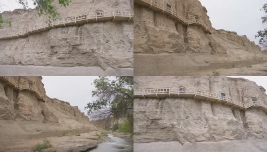 中国甘肃敦煌的玉林洞景观高清在线视频素材下载