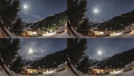 夜晚时光流逝阿尔卑斯山考纳塔尔4k高清在线视频素材下载