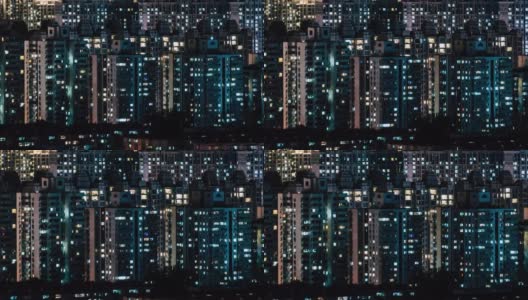 T/L ZI晚上的住宅区/北京，中国高清在线视频素材下载
