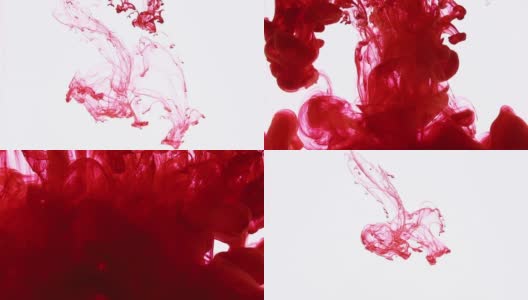 微距镜头的抽象流动红色的水高清在线视频素材下载