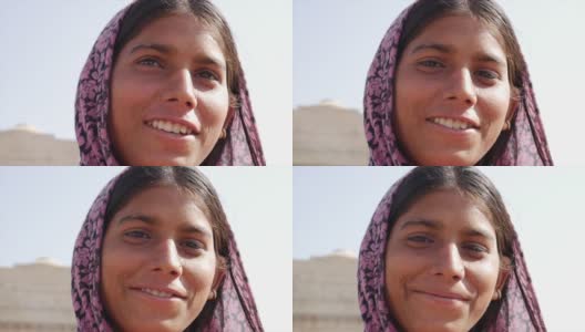 一个吉普赛年轻女子的肖像高清在线视频素材下载