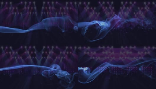 动画烟雾在光投射和聚光灯在跳舞的人群高清在线视频素材下载