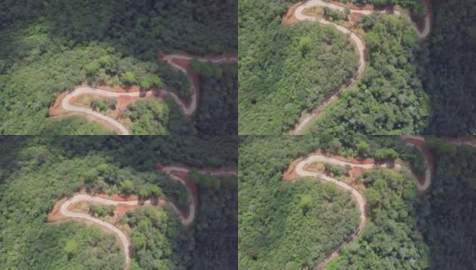 泰国Mae Hong Son省的道路俯视图。高清在线视频素材下载
