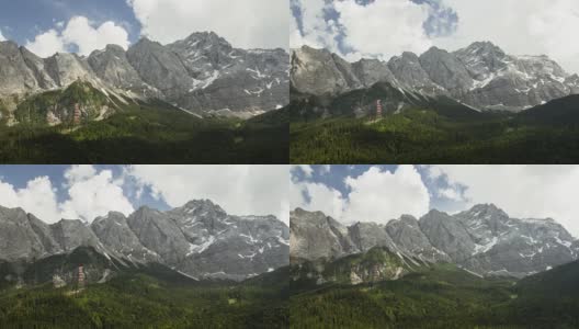 时间流逝云漂浮在德国最高的山附近的湖Eibsee在巴伐利亚阿尔卑斯旅游旅游旅游徒步旅行风景优美的自然景观高清在线视频素材下载