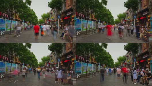 武汉著名的步行街白天全景4k时间流逝中国高清在线视频素材下载
