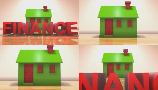 抵押金融住房贷款房地产房产3D动画标题高清在线视频素材下载