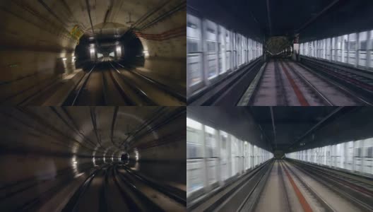 隧道速度地铁列车高清在线视频素材下载