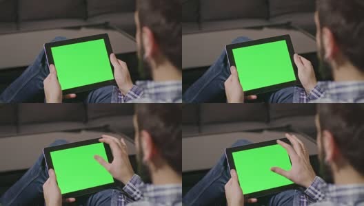 绿屏数字平板电脑人高清在线视频素材下载