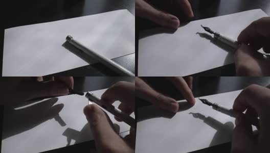 艺术家把笔插进书法里高清在线视频素材下载