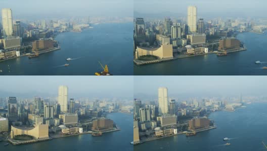 鸟瞰图香港文化中心高清在线视频素材下载