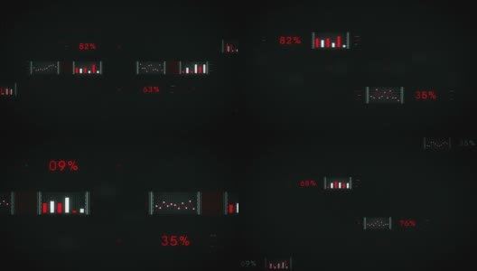 数据和图表红色放大黑暗高清在线视频素材下载