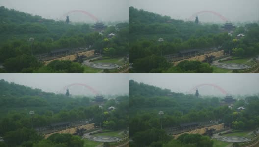 白天时间武汉市著名滨江大桥公园全景4k中国高清在线视频素材下载