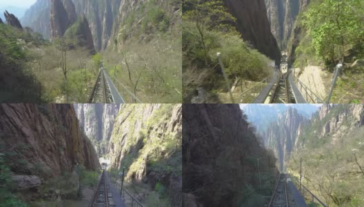 中国黄山西海峡谷索道。高清在线视频素材下载