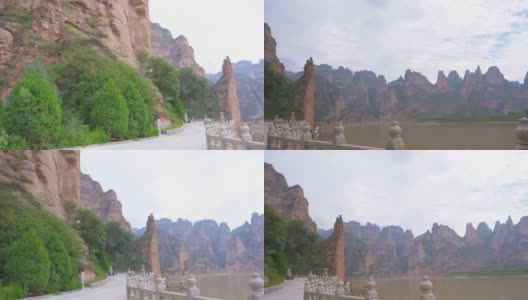 中国甘肃刘家峡冰陵寺黄河景观。高清在线视频素材下载