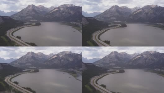 Lac Des Arc在加拿大落基山脉的弓谷高清在线视频素材下载