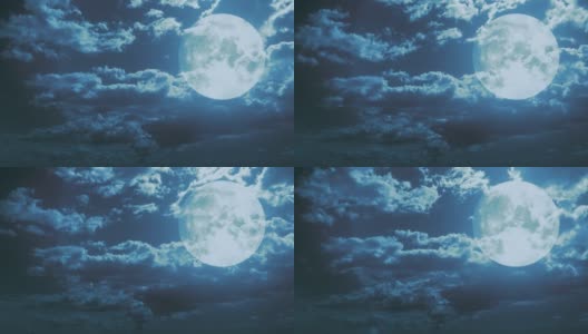 云后的月亮幻想视频。高清在线视频素材下载