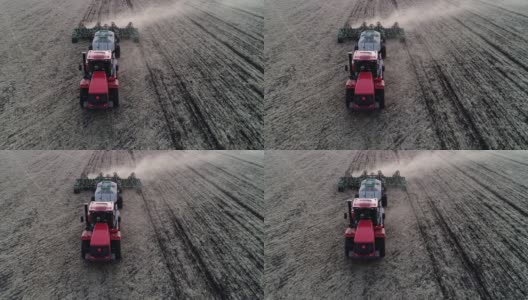 农用拖拉机或农用机械在农村农场、工业领域进行耕作高清在线视频素材下载