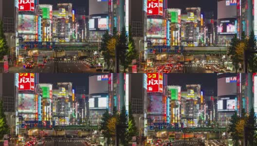 4K延时:日本东京新宿区的交通状况。高清在线视频素材下载