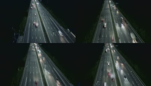 高速公路上的空中交通坍塌。UHD 4 k高清在线视频素材下载