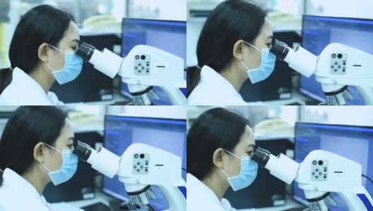 科学家在实验室进行医学实验研究高清在线视频素材下载