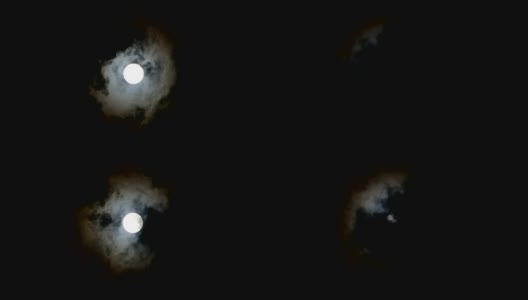多云天空中的满月(时间间隔)高清在线视频素材下载