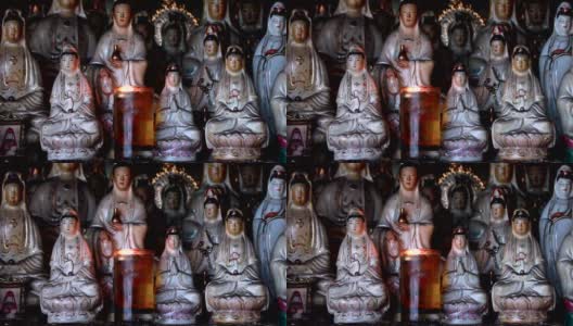 中国古代观世音菩萨的瓷像高清在线视频素材下载