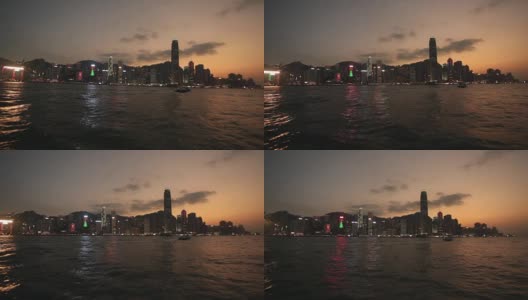 香港中岛，从海上拍摄，稳定器高清在线视频素材下载
