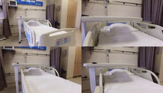 房间里空荡荡的现代医院病床高清在线视频素材下载