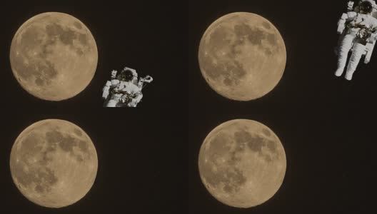 月球太空行走的宇航员高清在线视频素材下载