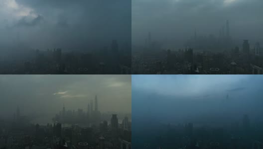 上海城市景观，日出，延时拍摄，4k高清在线视频素材下载