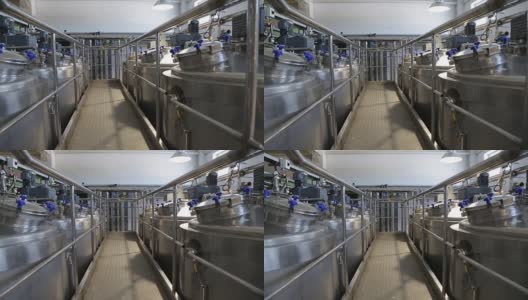 乳品厂用于发酵牛奶的容器高清在线视频素材下载