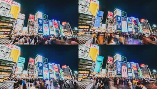 大阪日本购物区时光流逝。高清在线视频素材下载