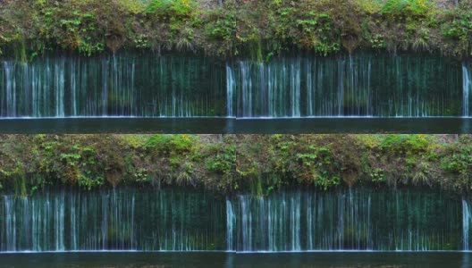 4K长曝光:日本长野轻井泽白斋瀑布。高清在线视频素材下载