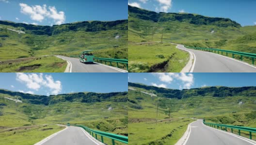 在中国贵州的山路上行驶。高清在线视频素材下载