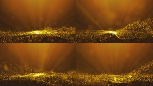 金色抽象移动粒子背景高清在线视频素材下载