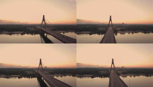 夕阳下的乌克兰基辅大桥的视频高清在线视频素材下载