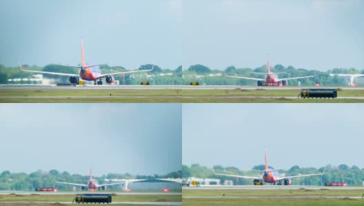 波音737从休斯顿霍比机场起飞高清在线视频素材下载