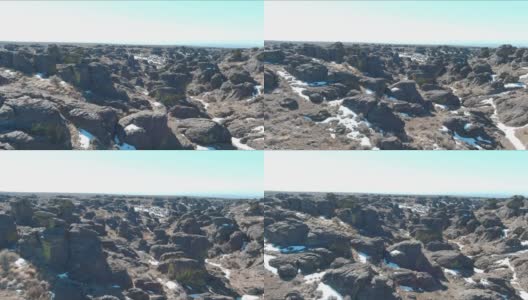 爱达荷州南部沙漠中独特的胡毒岩石构造高清在线视频素材下载